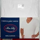Allen Solly 3 pack Men’s Classic V-Neck T-Shirts, Size Large, White