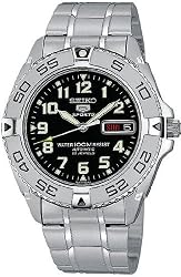 Seiko Men's SNZB73 Seiko 5 Automatic Black Dial Stainless-Steel Bracelet Watch