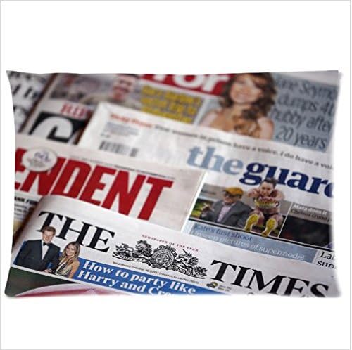 Custom Newspaper Printing Pattern Soft Satin Pillowcase,Pillow Cases White 20"(W)x30"(L) two Side