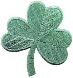 Irish Clover Light Green Embroidered Patch Lucky Shamrock Iron-On Ireland Emblem