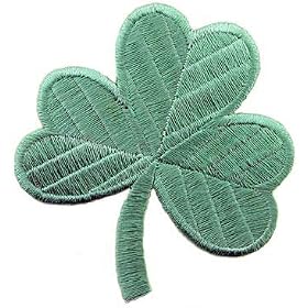 Irish Clover Light Green Embroidered Patch Lucky Shamrock Iron-On Ireland Emblem