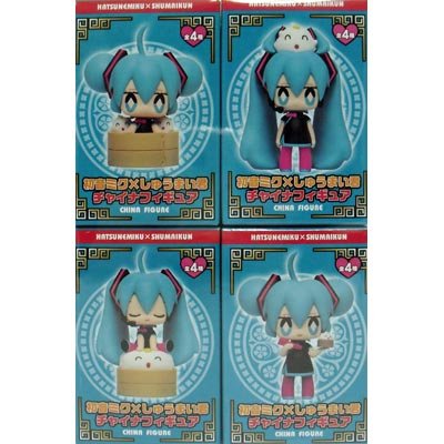 メーカー：タイトー　商品名：初音ミク×しゅうまい君 チャイナフィギュア 全4種セット　セット内容：せいろ／ツインテしゅうまい／せいろのっかり／おはし