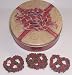 Gourmet Food : Scott's Cakes 1 lb. Milk Chocolate Covered Pretzel with Christmas Jimmies & Chocolate Chip in a Red Bow Tin
