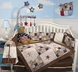 SoHo American Khaki & Brown Suede Baby Crib Nursery Bedding Set 13 pcs included Diaper Bag with Changing Pad & Bottle Case