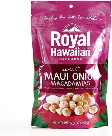 Royal Hawaiian Sweet Maui Onion Macadamias 5 oz each (3 Items Per Order)