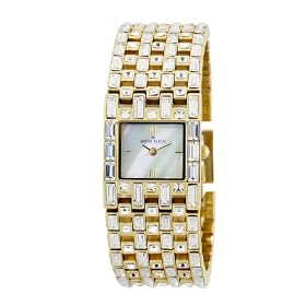 AK Anne Klein Women's Gold-Tone Baguette Square Case Watch #108740MPGB