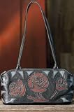 Women's East West Hand-Tooled Leather Rose Handbag