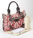 OiOi Ikat Tote Designer Diaper Bag in Red