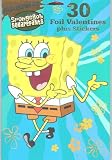 Box of 30 Sponge Bob Squarepants Foil Valentine Cards Plus Stickers