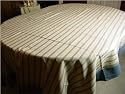 French Country Provincial striped blue and beige tablecloth 59 by 98 inches