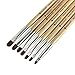 Winstonia 7pcs UV Gel PolyGel Nail Brush Set for Nail Tips Builder & Overlay, Gel Polish Application, Extensions | Assorted Oval Size Brushes | WOODEN ALLURE