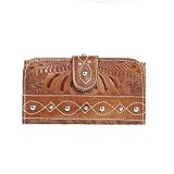 American West Over the Rainbow Collection Ladies Tri-fold Wallet in Caramel
