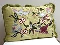 Embroidered Bird Cushion