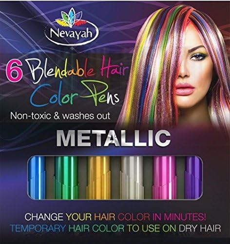 Nevayah Hair Chalk Temporary Dye Pens 6 Set Multicolor