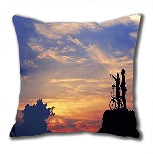 wskshop Decorative Throw Pillowcase, New Design Couple Standing on the Peak Horse Pillowcase Pillow Covers