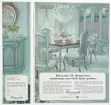 1972 Thomasville Louis XV Dining Room Furniture 2-Page Print Ad 1972 Thomasville Louis XV Dining Room Furniture 2-Page Print Ad