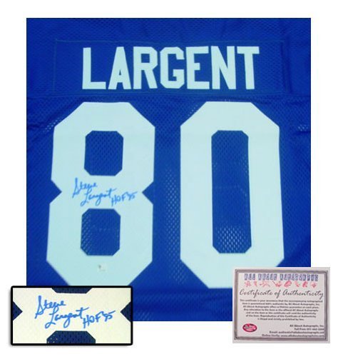 Steve Largent Seattle Seahawks NFL Hand Signed Authentic Style Blue Jersey