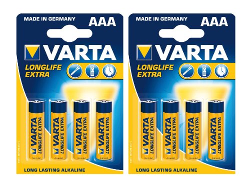 Varta 4103101414 - Batterie-SET 2x 4er-Packung LR03 Micro AAA Longlife