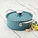 Rachael Ray Cucina Hard Porcelain Enamel Nonstick Covered Round Casserole, 2.5-Quart, Agave Blue