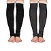 Spring Fever Crochet Lace Trim Cotton Knit Leg Warmers Boot Socks, Black &Dark Grey
