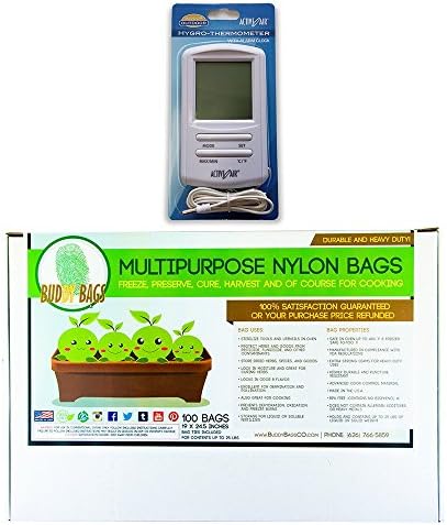 100 Pack Buddy Bags Co Turkey &amp; Active Air Indoor-Outdoor Thermometer Hygrometer