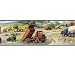 3 Rolls of Kids Construction Site Wallpaper Border - Bulldozer Dump Truck Road Grader