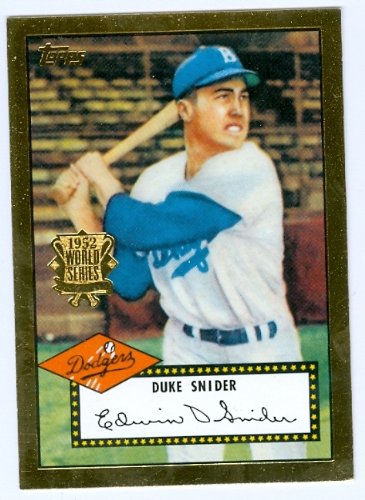 Duke Snider baseball card (Brooklyn Dodgers) 2001 Topps 1952 Reprint Gold #52r-2