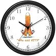 Orange Cat Runnig from Vet - Cat Cartoon or Comic - JP Animal Wall Clock by WatchBuddy Timepieces (Black Frame)