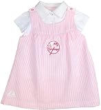MLB New York Yankees Infant Dugout Darling Seersucker Dress By Majestic (WHITE/ MILKSHAKE PINK, 18M)