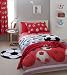 SOCCER RED WHITE TWIN BED QUILT COVER DUVET SET
