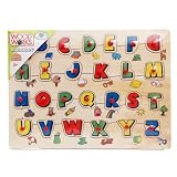 Wooden Childrens Peg Jigsaw Puzzle Alphabet Letters New