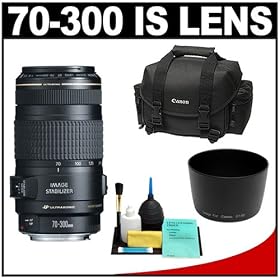 Canon EF 70-300mm f/4-5.6 IS USM AF Lens + Canon SLR Camera Case + Accessory Kit for Digital Rebel XT, XTi, XS, XSi, T1i, EOS 30D, 40D, 5D & 50D Digital SLR Cameras