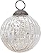 Luna Bazaar Large Mercury Glass Ball Ornament (3-inch, Silver, Mona Design, Single) - Great Gift Idea, Vintage-Style Decorations for Christmas, Special Occasions, Home Decor and Parties