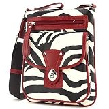 Zebra Print Cross Body Messenger Bag Handbag