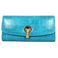 Claudia Canova Turquoise Flapover Purse with Flip Lock'