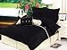 7Pcs Queen Black Oxford Micro Suede Duvet Set