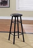 29"H Black Heavy Duty Metal & Vinyl Cushion Seat Backless Bar Stool
