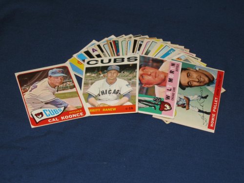 25 Different Vintage Chicago Cubs Topps Baseball Cards from 1955-1969 - Shipped in Protective Display Album!