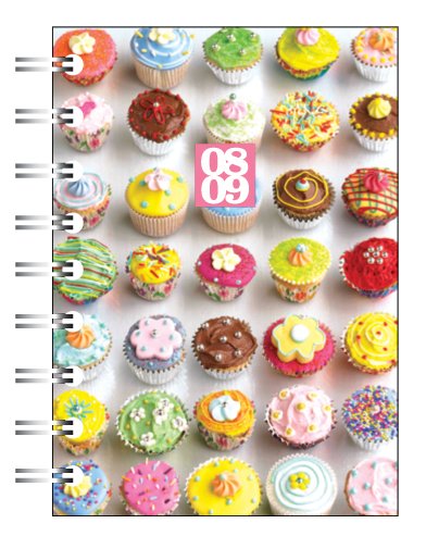 Childrens Toyshop  Books : Go Stationery A6 Academic diary Cup Cakes Wire-o Bound Printed polyprop covers