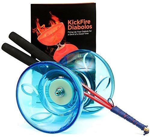 KickFireR Blue Super Nova Chinese YoYo Diabolo Set with Carbon Sticks and String by KickFire Diabolos