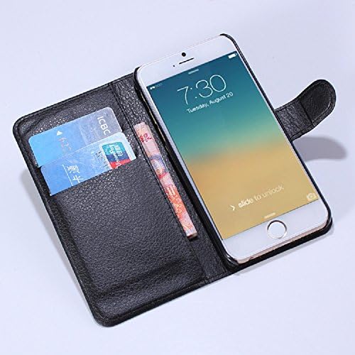 FSH Tech High Quality iPhone 6 Case Wallet Leather TPU 4.7 inches Not Fit For iPhone 6 Plus (Black)
