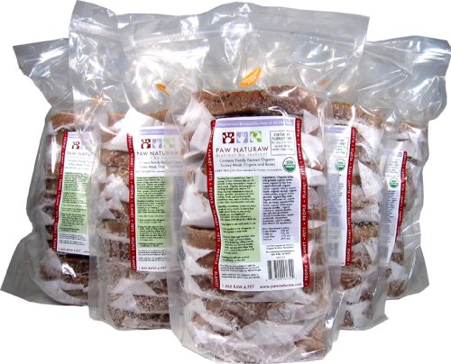 Paw Naturaw Diet Organic Turkey Patties in Plastic Bag (Pack of 5)