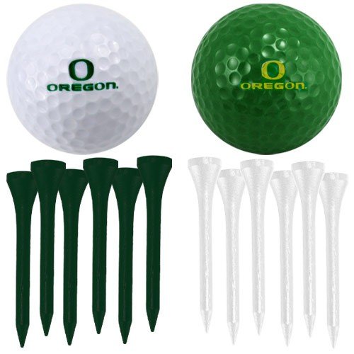 Oregon Ducks Two Golf Balls And Twelve Tees Set