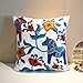Milesky Throw Pillow Case Embroidery Cotton 18x18 inch (Dala Horse)
