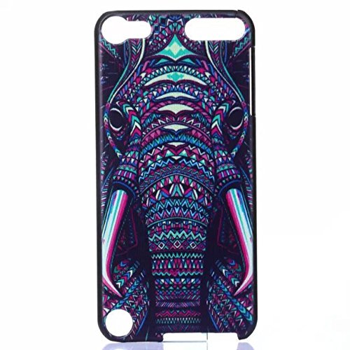 iPod Case iPod Touch 5 Case Elephant Aztec Animal Faces Protective Snap-on Hard Back Case Cover for?for iPod Touch 5 + 1x Stylus Pen + 1x Eiffel Tower Shaped Anti-dust Plug