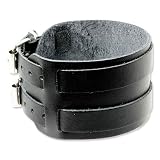 SilberDream Lederarmband schwarz Herren Leder Armband Echtleder LA2247S