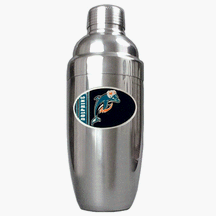 Click here to buy Miami Dolphins Stainless 25 Ounce Steel Cocktail Shaker by Great American Products.