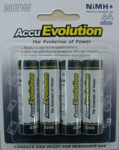 AccuEvolution Ultra Low Self Discharge Rechargeable NiMH Batteries: 4pac, AA cells