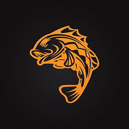 Stickers Bass Fishing Weatherproof Motorbikes Activity Permanent Sai Orange (12 X 10.7 In)
