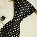 Black neck ties white Polka dots christmas gifts for dad accessories silk tie cuff links set A2029
